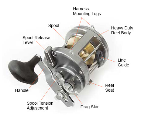 diagram of conventional reel for trolling
