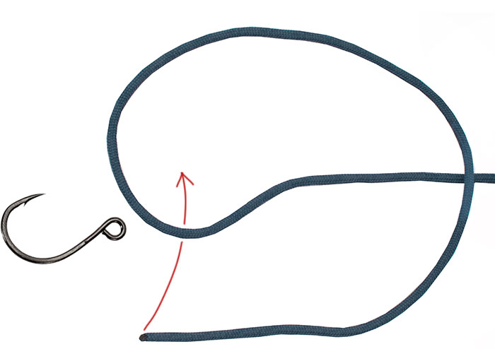 Rapala knot step 1