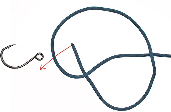 Rapala knot step 1