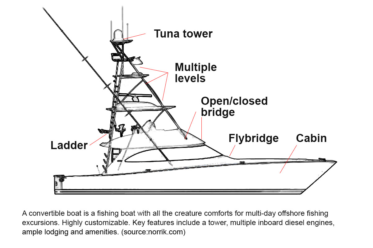 convertible boat features diagram