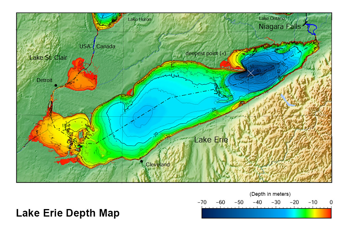 lake erie depths map