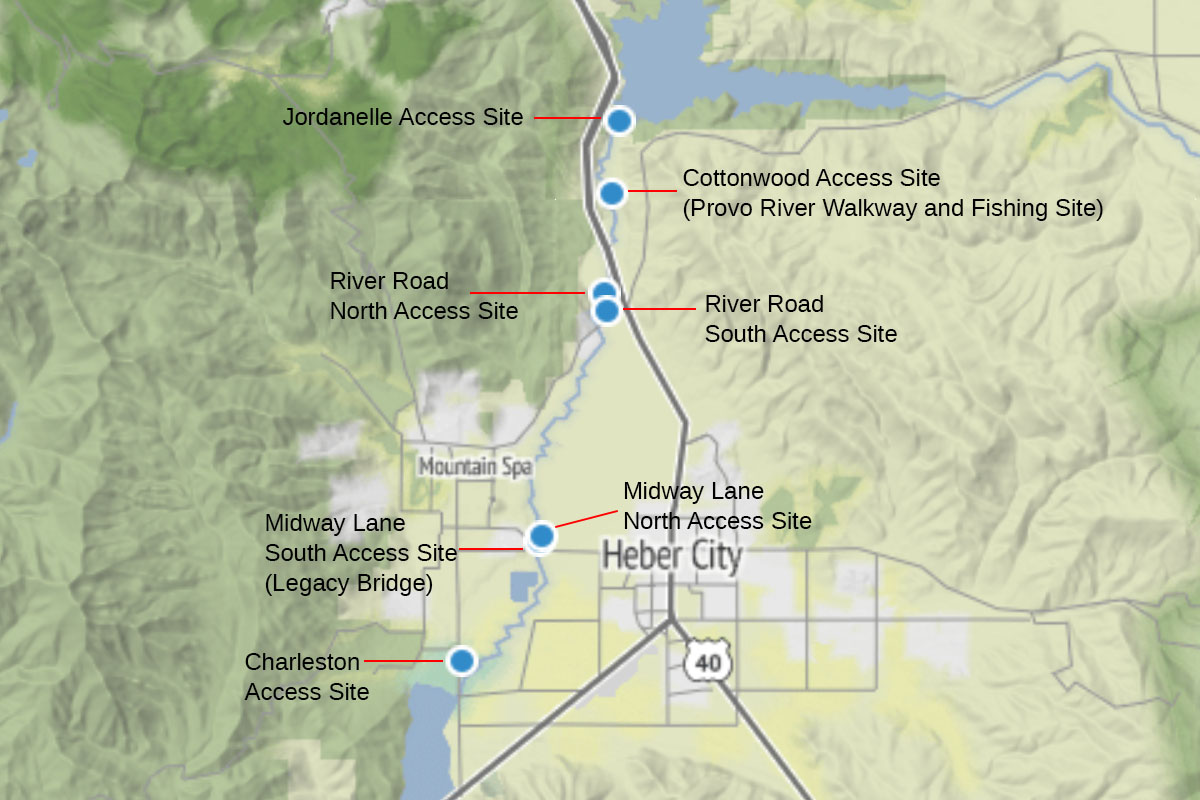 middle provo river fishing map
