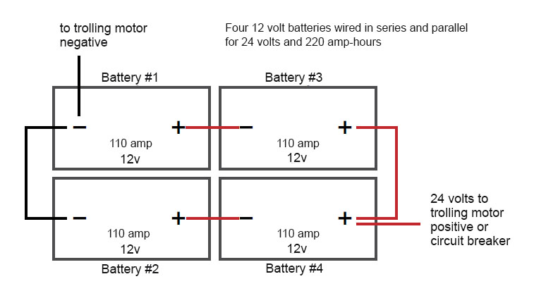 24 volt trolling motor battery wiring in parallel diagram for four batteries