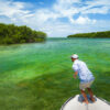 Fly fisherman fishing on the key west flats